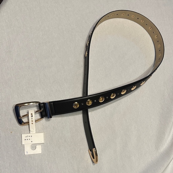 a new day Accessories - a new day Black Belt with Gold Accents